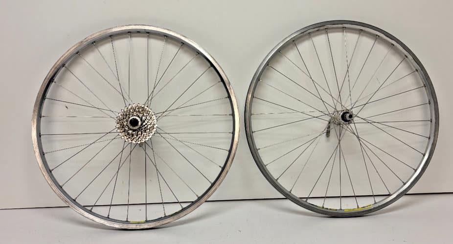 Mavic 217 8-Speed 32-Spoke Gray Aluminum 26" QR Wheelset Deore XT M737/8 Hubs