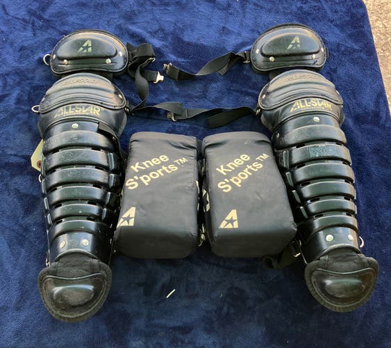 Black Intermediate All Star System 7 Catcher's Leg Guard (Used)