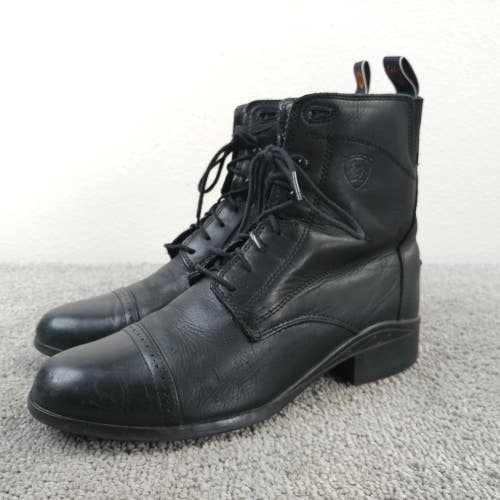 Ariat Scout Paddock Womens Size 9.5 Riding Boots Black Leather Lace Up NO INSOLE