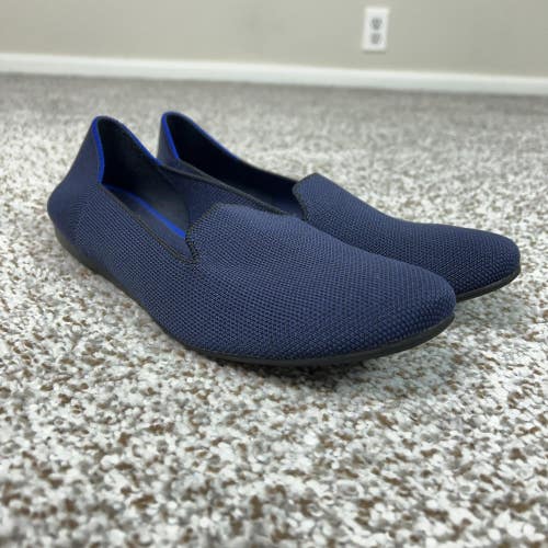 Rothys Shoes Womens Size 8.5 Navy Blue The Loafer Knit Washable Slip On Flats