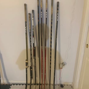 Broken hockey sticks