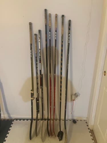 Broken hockey sticks