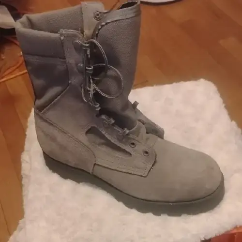 new mcrae air force combat boots womens 9 1/2 wf wide gore-tex light green shoes