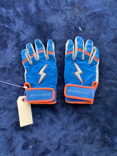 Blue Small Bruce Bolt Batting Gloves (Used)