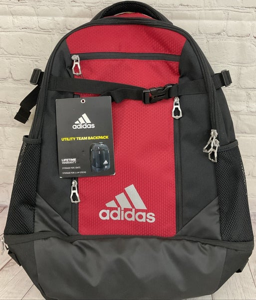 Adidas Utility Team Lacrosse Backpack Hydro Shield Water Resistance Dugout Hook