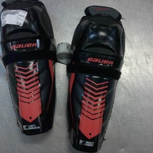 Used Bauer X Youth Shin Guards Black 8" 11339-S000195488