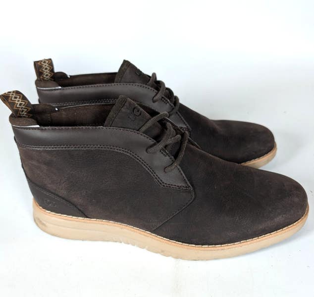 UGG Waterproof Leather Ankle Boots Men Size 9 Brown Shearling Lace Up Chukka s-l400.jpg main image 2