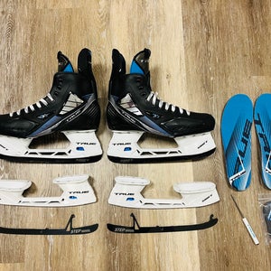 True TF9 Hockey Skates Regular Width 8.5 (Used) With Bonus Step Black Steel and Holders