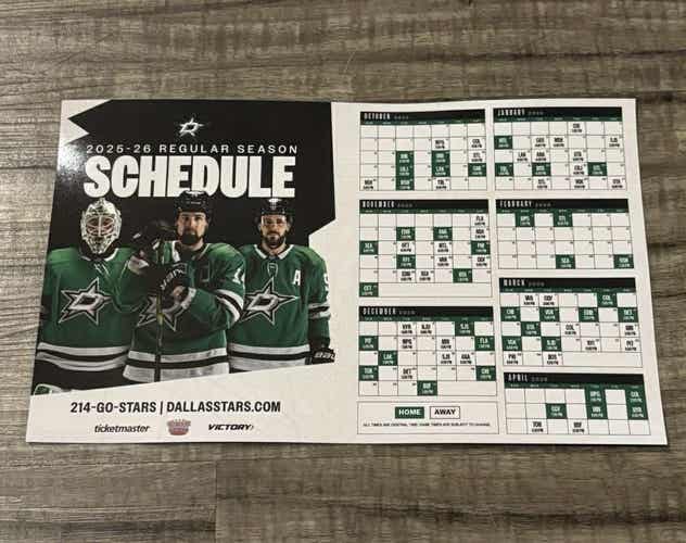 Dallas Stars NHL 2025 - 2026 Magnetic Schedule