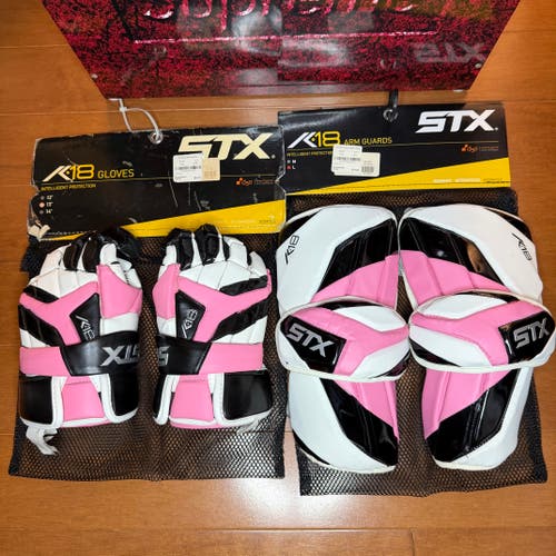 STX K18 Lacrosse Gloves and Arm Guards (New)