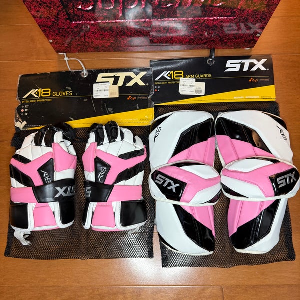 STX K18 Lacrosse Gloves and Arm Guards (New)