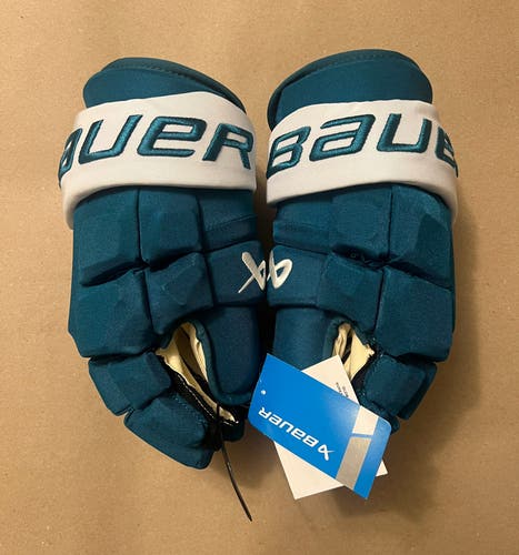 San Jose Sharks Teal Bauer Mach Gloves 14" OKHOTIUK NWT