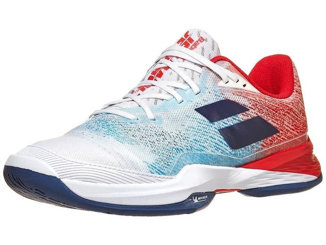 *NIB* BABOLAT MEN'S JET MACH 3 AC TENNIS SHOES (WHITE / ESTATE BLUE) SIZE 9