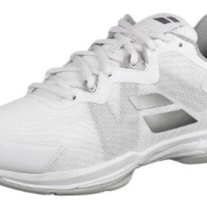 *NIB* WOMEN'S BABOLAT SFX 3 ALL COURT TENNIS SHOES (WHITE/SILVER) SZ 10.5