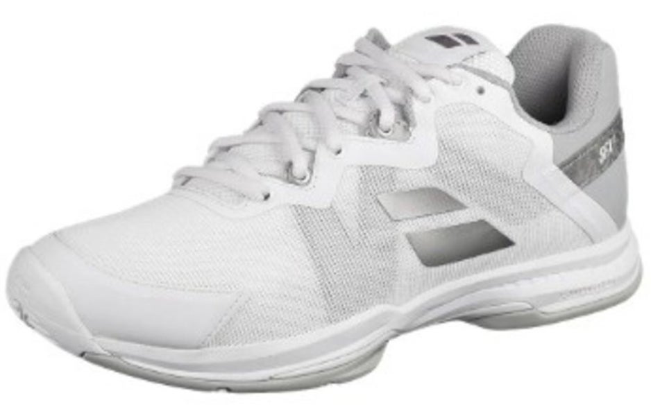 *NIB* WOMEN'S BABOLAT SFX 3 ALL COURT TENNIS SHOES (WHITE/SILVER) SZ 10.5