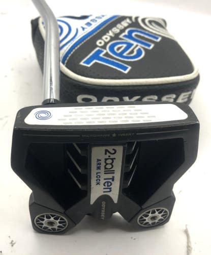 Left Handed Odyssey 2-Ball Ten Arm Lock 40" Putter Right Steel  w/Head Cover
