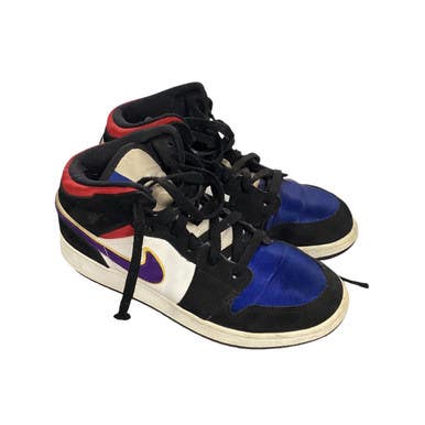 Used Nike JORDAN 1 MID Basketball Shoes M Black And White Youth 06.5 11479-S000407355