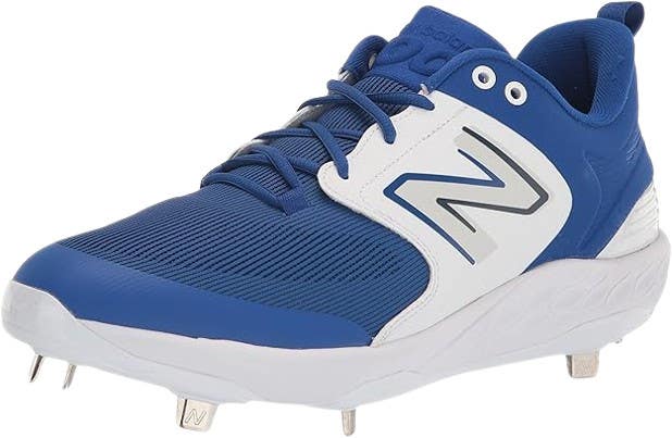 New Balance Men's Fresh Foam X 3000 V6 Metal Baseball Shoe, Royal/White, 8.0
