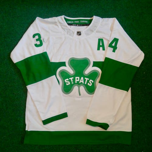 Toronto Maple Leafs St. Pats Jersey #34 Matthews SIZE LARGE