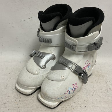 Used Salomon KIDS SKI BOOTS Girls DH Ski Boot White And Pink 210 MP - J02 11855-S000193392