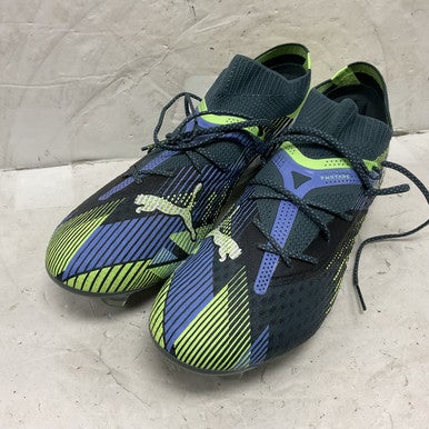 Used Puma 107916-03 Soccer Cleats Navy Blue And Lime Senior 9 11855-S000193336