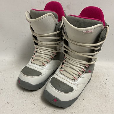 Used Burton COCO Womens Snowboard Boots White And Grey Senior 8 11855-S000193428