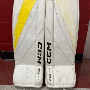 Used Intermediate CCM Axis F5 Goalie Leg Pads 28" +1