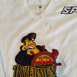 Peoria Rivermen Team Issued ECHL Practice Jersey White Size 54 Men's (Used)