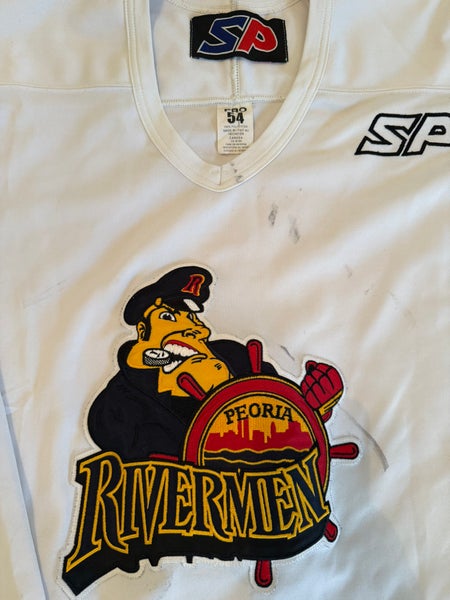 Peoria Rivermen Team Issued ECHL Practice Jersey White Size 54 Men's (Used)