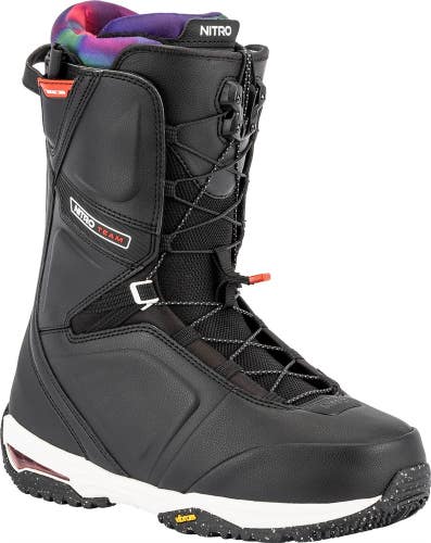 Nitro Team TLS Snowboard Boots US Men's Size 12 Black Tiedye New 2026