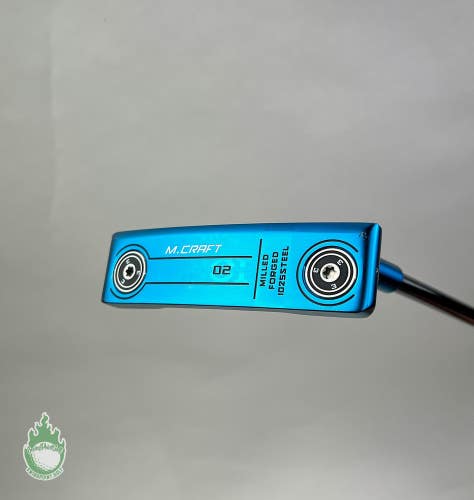 Used RH Mizuno M Craft OMOI 02 Blue Ion Forged 35.5" Putter Steel Golf Club