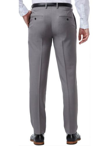 Haggar men's W36 L32 gray elastic waist band Straight Fit dress pants