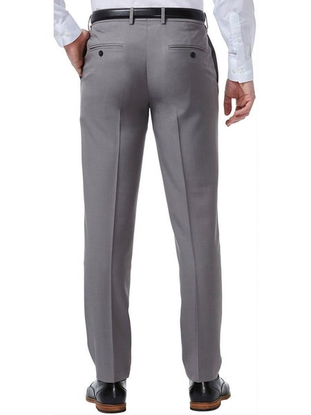 Haggar men's W36 L32 gray elastic waist band Straight Fit dress pants