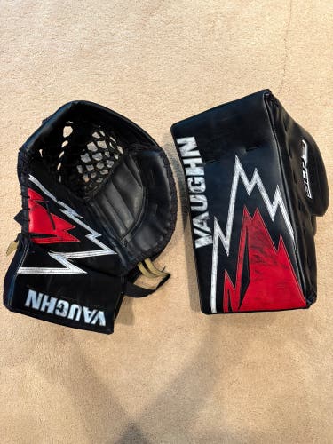 2024 Vaughn SLR3 blocker and Pro V elite practice palm glove Regular hand custom Pro Stock