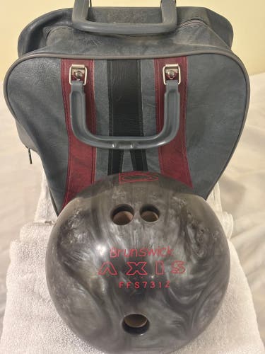 Brunswick Axis Bowling Ball Gray Marble Swirl 14.6LBS w/Matching Leather Case