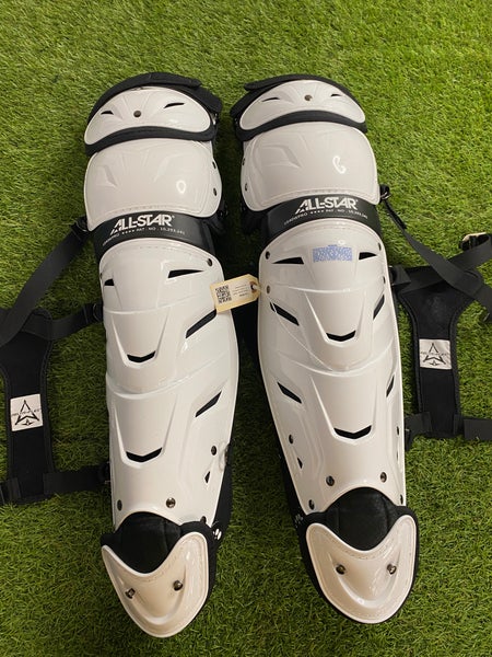 White All Star System 7 Axis Catcher's Leg Guard (New)