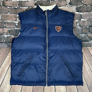 Vintage 90s Chicago Bears Nike Duck Down Puffer Reversible Vest RARE Size XL