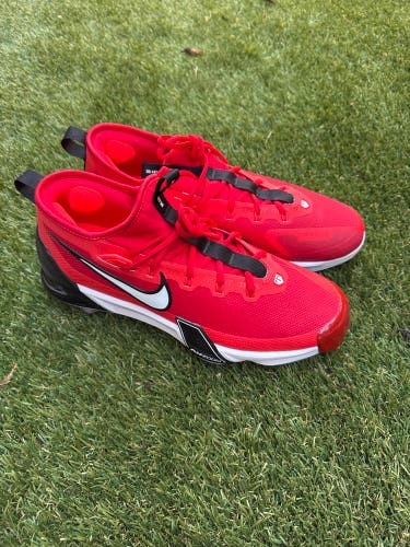 Red Men's Size M 12.0 (W 13.0) Adult Nike Trout Metal (New)