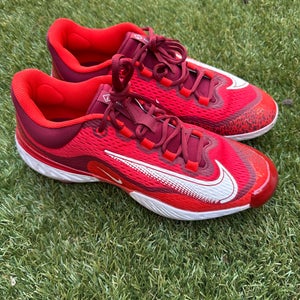 Red Men's Size M 11.5 (W 12.5) Adult Nike Huarache Low Top Metal (Used)