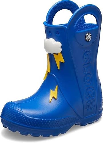 Crocs Handle It 210027-4KZ Rain Boots Kids US 7 Blue Mid Calf Round Toe TLW215