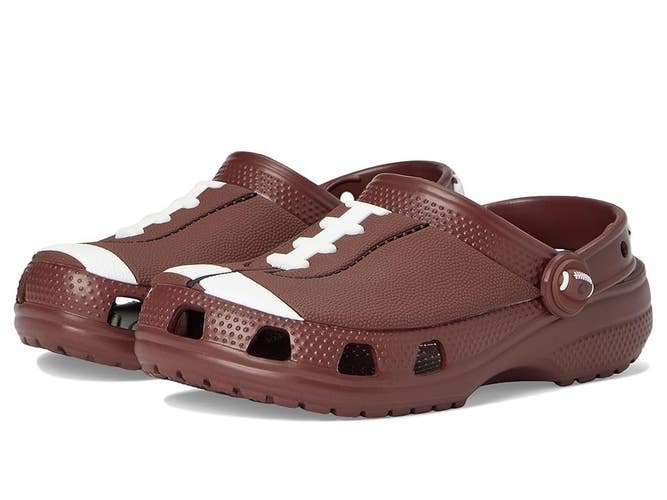 Crocs Classic Football 210158-2FL Clog Kids US 5 Brown Round Toe Sandals TLW210