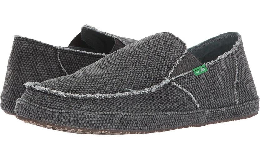 Sanuk Rounder SMF10113-PRBK Loafer Men's US 11 Pirate Black Slip on Shoes TLW228
