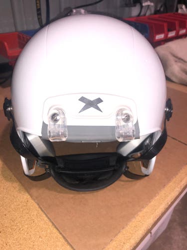 USED XENITH X2E+ ADULT FOOTBALL HELMET - LARGE - METALLIC WHITE