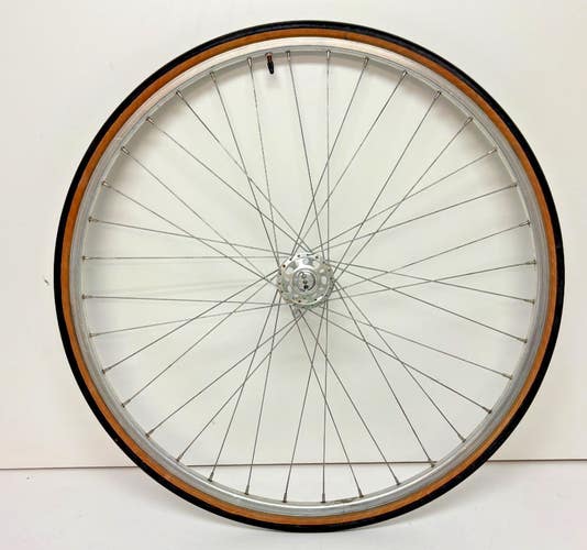 Vintage Rigida 36-Spoke Aluminum 700C Front Wheel Campagnolo Record Hub +Tire