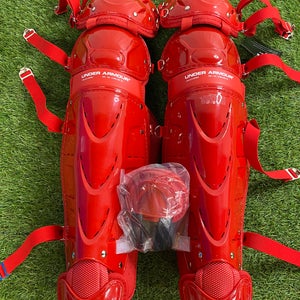 Red Under Armour UALG21WPRO Catcher's Leg Guard (New)