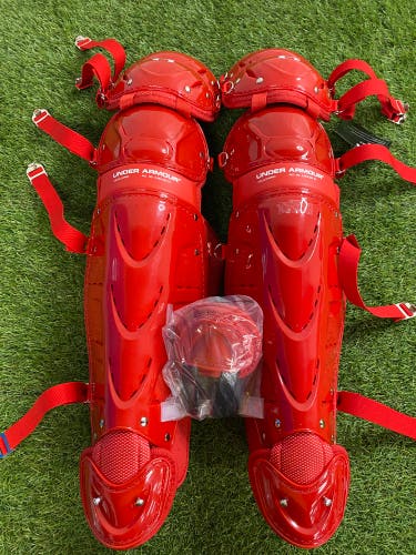 Red Under Armour UALG21WPRO Catcher's Leg Guard (New)