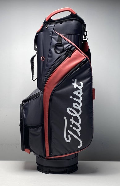 Titleist Cart 14 Cart Bag Gray/Red 14-Way Divide Single Strap Golf Bag