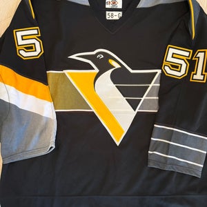 Pittsburgh Penguins Very Rare Game Issued Authentic Black Size 58 Men's Starter Jersey (New)
