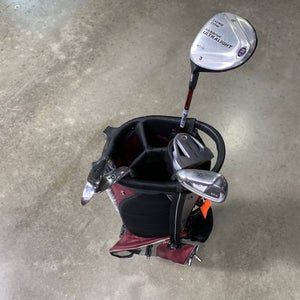 U.S. Kids Golf Wt-10 Club Set 3W 6 & 8 PW Putter Red 60'' Junior LH +Bag