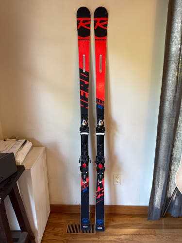 Unisex Rossignol Hero Athlete GS 182 cm Racing Skis With Bindings Max Din 15 (Used)